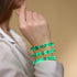 Teal | Silver | Firefly Glass Macrame Bracelet